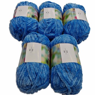 İhraç Fazlası Kadife Örgü İpi ( 5 Adet ) Turkuaz - 2