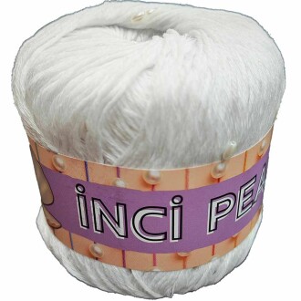 İncili Cotton Pearl Amigurumi İpi ( 50 Gram ) 1306 Beyaz - Sultan