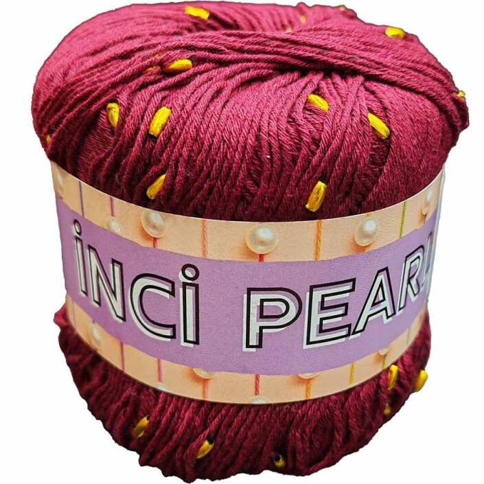İncili Cotton Pearl Amigurumi İpi ( 50 Gram ) 2502 Bordo - 1