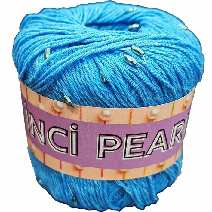 İncili Cotton Pearl Amigurumi İpi ( 50 Gram ) 3606 Mavi - 1