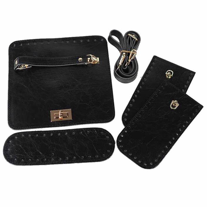 Kabartmalı Suni Deri Çanta Seti - 5