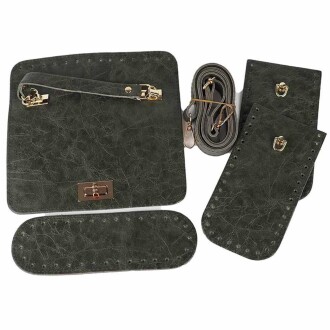 Kabartmalı Suni Deri Çanta Seti - 3