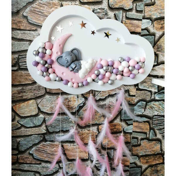 Kapı Süsü Bubble Ahşap Bulut 40X25 Cm - 3