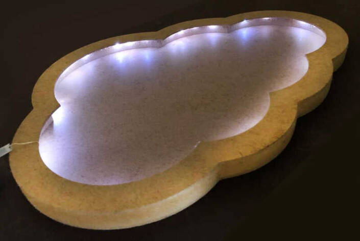 Kapı Süsü Bubble Led Işık Boşluklu Bulut ( 49x35 Cm) - 3