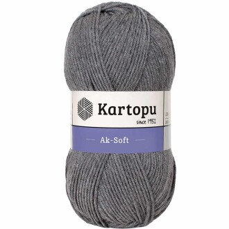 Kartopu Ak-soft El Örgü İpi 1002 Koyu Gri - Kartopu 