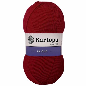 Kartopu Ak-soft El Örgü İpi 114 Koyu Kırmızı - Kartopu 
