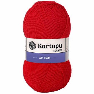 Kartopu Ak-soft El Örgü İpi 150 Kırmızı - Kartopu 