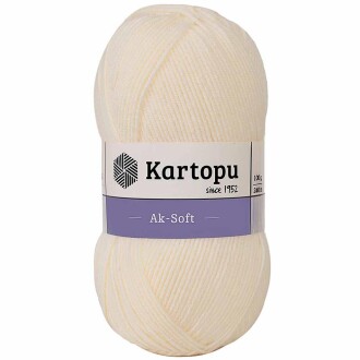 Kartopu Ak-soft El Örgü İpi 25 Krem - Kartopu 