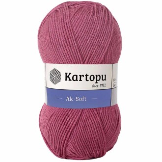 Kartopu Ak-soft El Örgü İpi 742 Gül Kurusu - Kartopu 