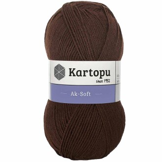 Kartopu Ak-soft El Örgü İpi 890 Koyu Kahverengi - Kartopu 