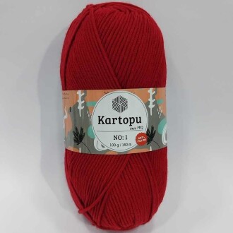 Kartopu No:1 El Örgü İpi 129 Koyu Kırmızı - Kartopu 