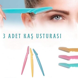 Kaş Usturası Profesyonel Kaş Jileti Kaş Şekillendirici 3'lü Set - 2