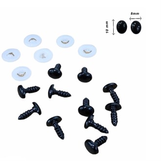 Kilitli Göz Hello Kitty 10mm-12mm ( 4 Çift ) - Orivyum