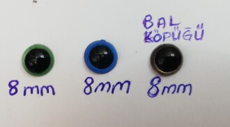 Kilitli Göz Renkli 8 Mm ( 6 Çift ) - Orivyum