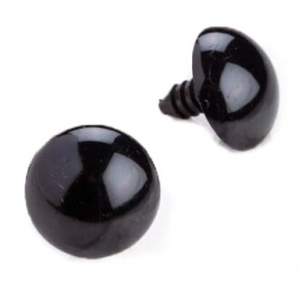 Kilitli Göz Saf Siyah 20 Mm ( 1 Çift ) - Orivyum