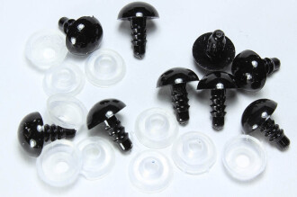 Kilitli Göz Saf Siyah 6 Mm ( 6 Çift ) - Orivyum