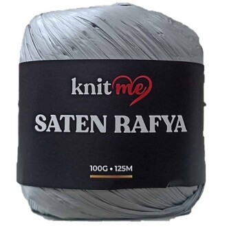 Knit Me Saten Rafya İpi ( 100 Gram ) Gri - Orivyum