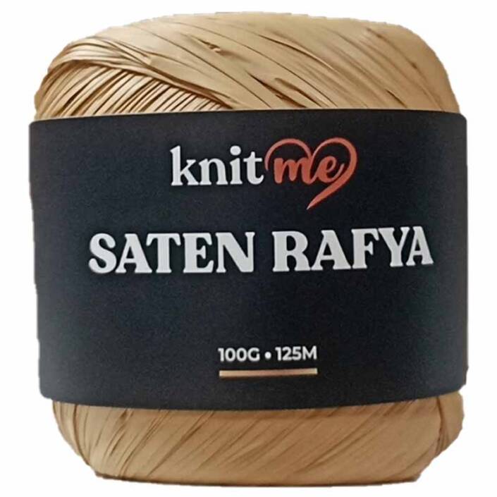 Knit Me Saten Rafya İpi ( 100 Gram ) Koyu Hasır - 1