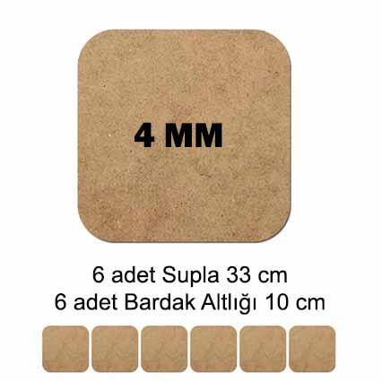 Mdf Supla Tabanı Seti 12 Parça ( 4mm ) Kare - 1