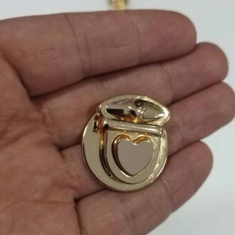 Metal Çanta Kilit Kalpli Altın ( 10 Adet ) - Orivyum