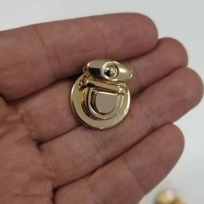 Metal Çanta Kilit Mini Kurbağa Altın ( 10 Adet ) - 1