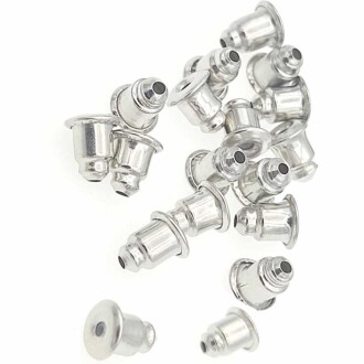 Metal Küpe Mermisi Gümüş ( 20 Adet ) - Orivyum