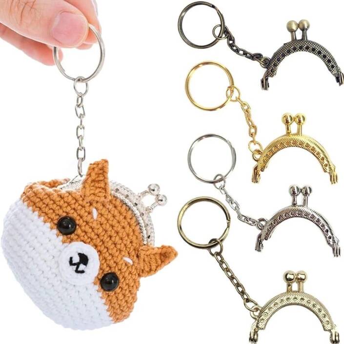 Mini Cüzdan Klips Anahtarlık Oval ( 1 Adet ) 5 Cm - 1