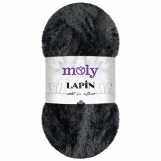 Moly Lapin Tavşan Tüyü Örgü İpi S2 Siyah ( 100 Gram ) - Moly
