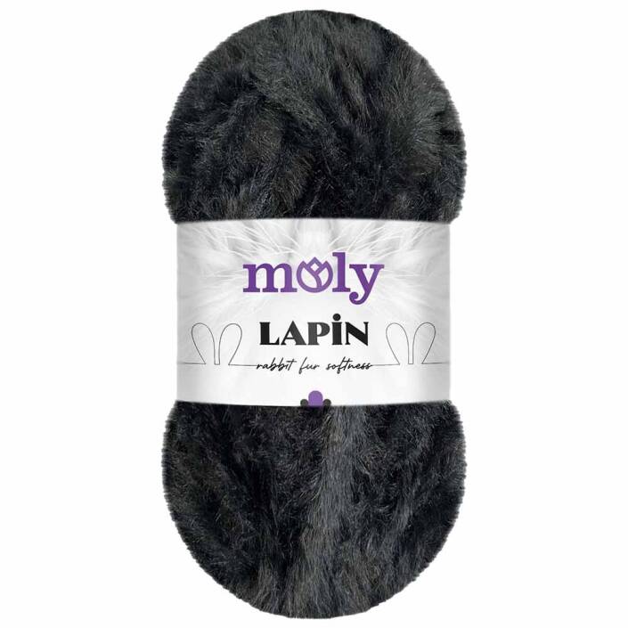 Moly Lapin Tavşan Tüyü Örgü İpi S2 Siyah ( 100 Gram ) - 1