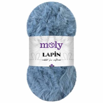 Moly Lapin Tavşan Tüyü Örgü İpi S46 Mavi ( 100 Gram ) - Moly