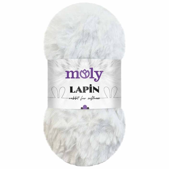 Moly Lapin Tavşan Tüyü Örgü İpi S1 Beyaz ( 100 Gram ) - 1