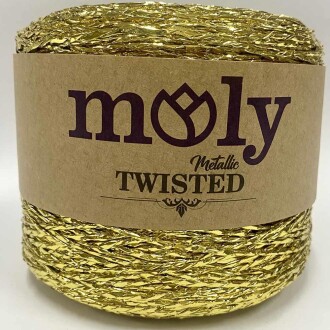 Moly Metalik Twisted Bükümlü Sim İp ( 250 Gram ) Altın - moly