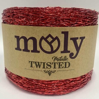 Moly Metalik Twisted Bükümlü Sim İp ( 250 Gram ) Kırmızı - Moly