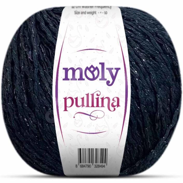 Moly Pullina Simli Örgü İpi ( 50 Gr ) 01 Siyah - 1