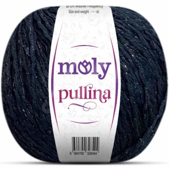 Moly Pullina Simli Örgü İpi ( 50 Gr ) 01 Siyah - moly