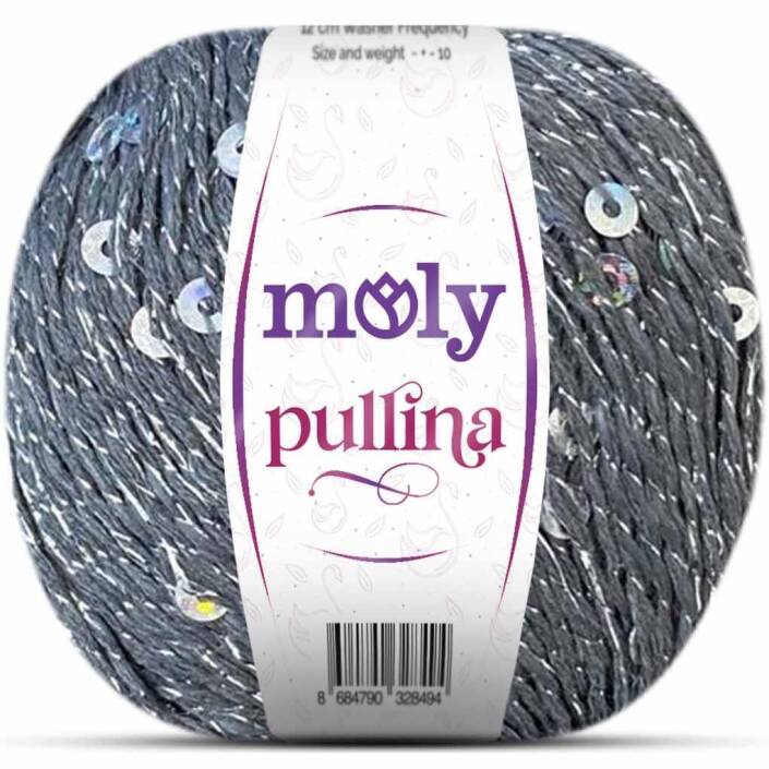Moly Pullina Simli Örgü İpi ( 50 Gr ) 03 Koyu Gri - 1
