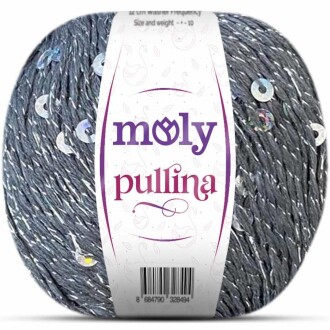 Moly Pullina Simli Örgü İpi ( 50 Gr ) 03 Koyu Gri - moly