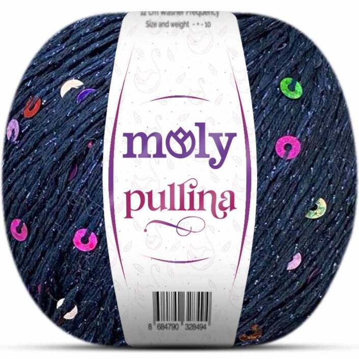 Moly Pullina Simli Örgü İpi ( 50 Gr ) 05 Lacivert - 1
