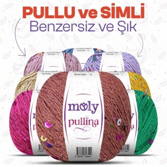 Moly Pullina Simli Örgü İpi ( 50 Gr ) 06 Kot Mavi - 3