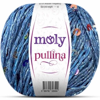 Moly Pullina Simli Örgü İpi ( 50 Gr ) 06 Kot Mavi - moly