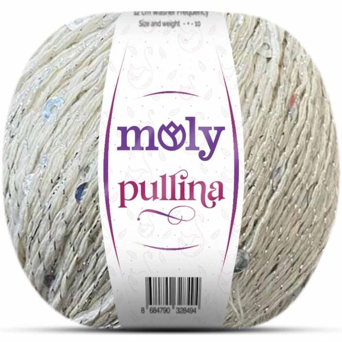 Moly Pullina Simli Örgü İpi ( 50 Gr ) 12 Krem - 1