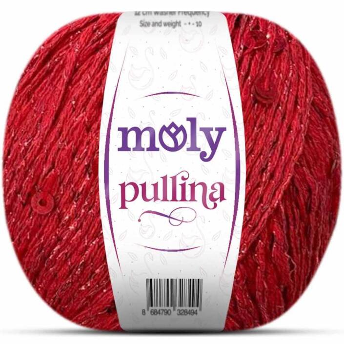 Moly Pullina Simli Örgü İpi ( 50 Gr ) 14 Kırmızı - 1