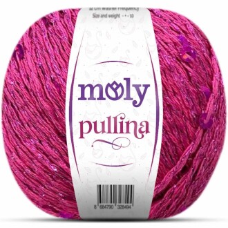 Moly Pullina Simli Örgü İpi ( 50 Gr ) 15 Fuşya - moly