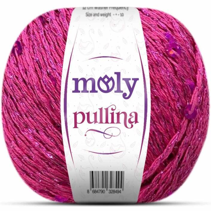 Moly Pullina Simli Örgü İpi ( 50 Gr ) 15 Fuşya - 1