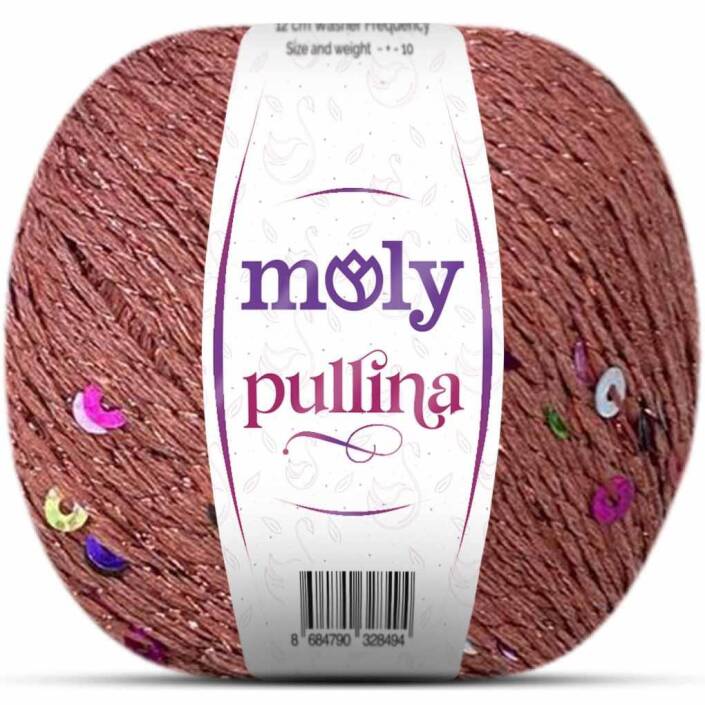 Moly Pullina Simli Örgü İpi ( 50 Gr ) 17 Kiremit - 1