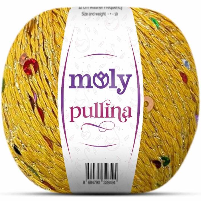 Moly Pullina Simli Örgü İpi ( 50 Gr ) 19 Sarı - 1