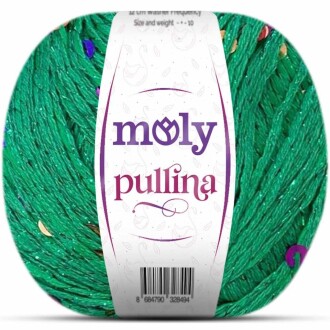 Moly Pullina Simli Örgü İpi ( 50 Gr ) 20 Yeşil - moly