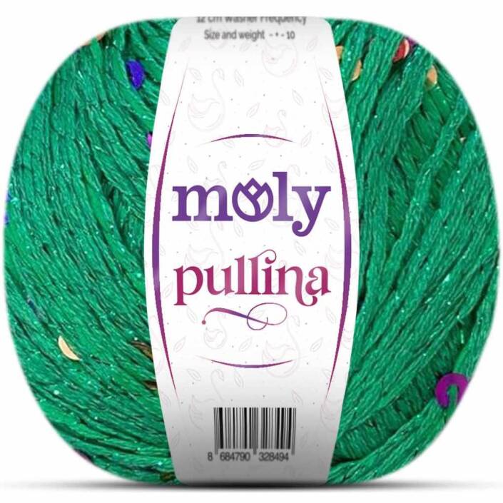 Moly Pullina Simli Örgü İpi ( 50 Gr ) 20 Yeşil - 1