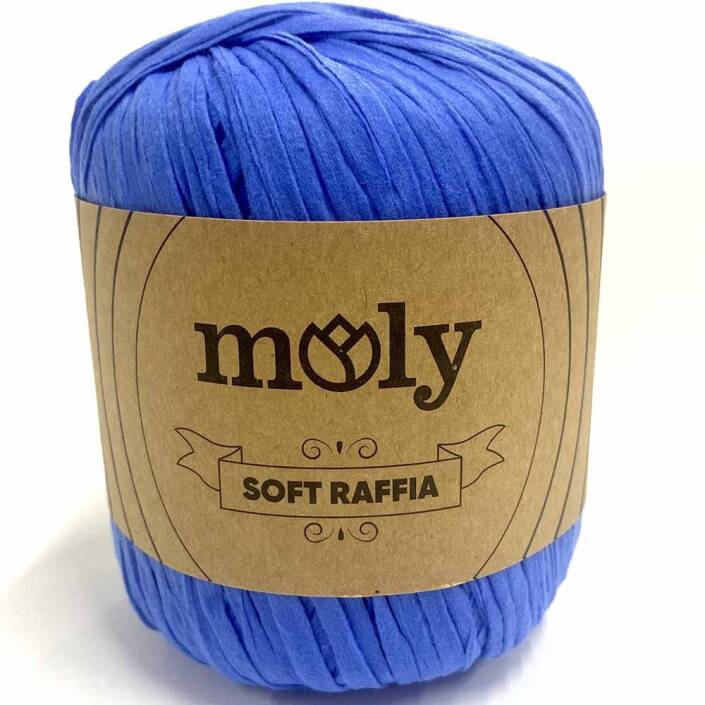Moly Soft Rafya İpi ( 50 Gram ) Mavi - 1