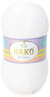 Nako Elit Baby Örgü Bebe İpi 208 Beyaz - Nako